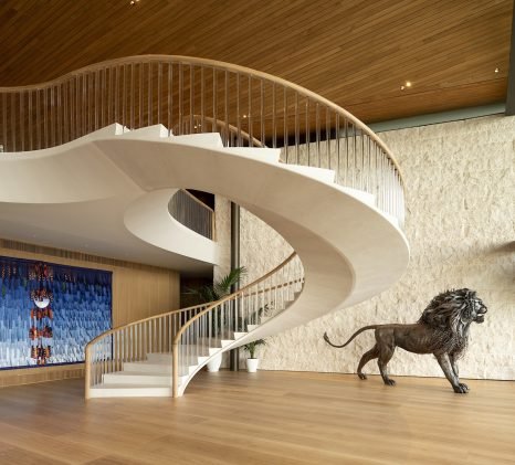 Fossil Limestone Stair Treads with R10 Non-Slip Safety